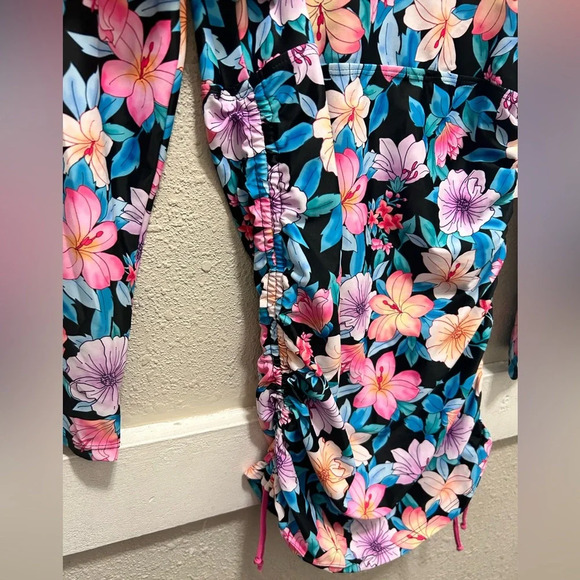 Pipeline Makani Rash Guard Dress Tropical Floral Print New With Tags S UPF 50+ - Picture 7 of 10